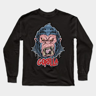 gorilla angry face artwork Long Sleeve T-Shirt